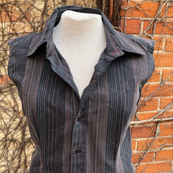 Upcycled Lace Embrace Black Button Up Shirt EMBODY - Picture 8 of 8